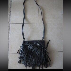 Mango LEATHER FRINGE BOHO CROSSBODY BAG festival